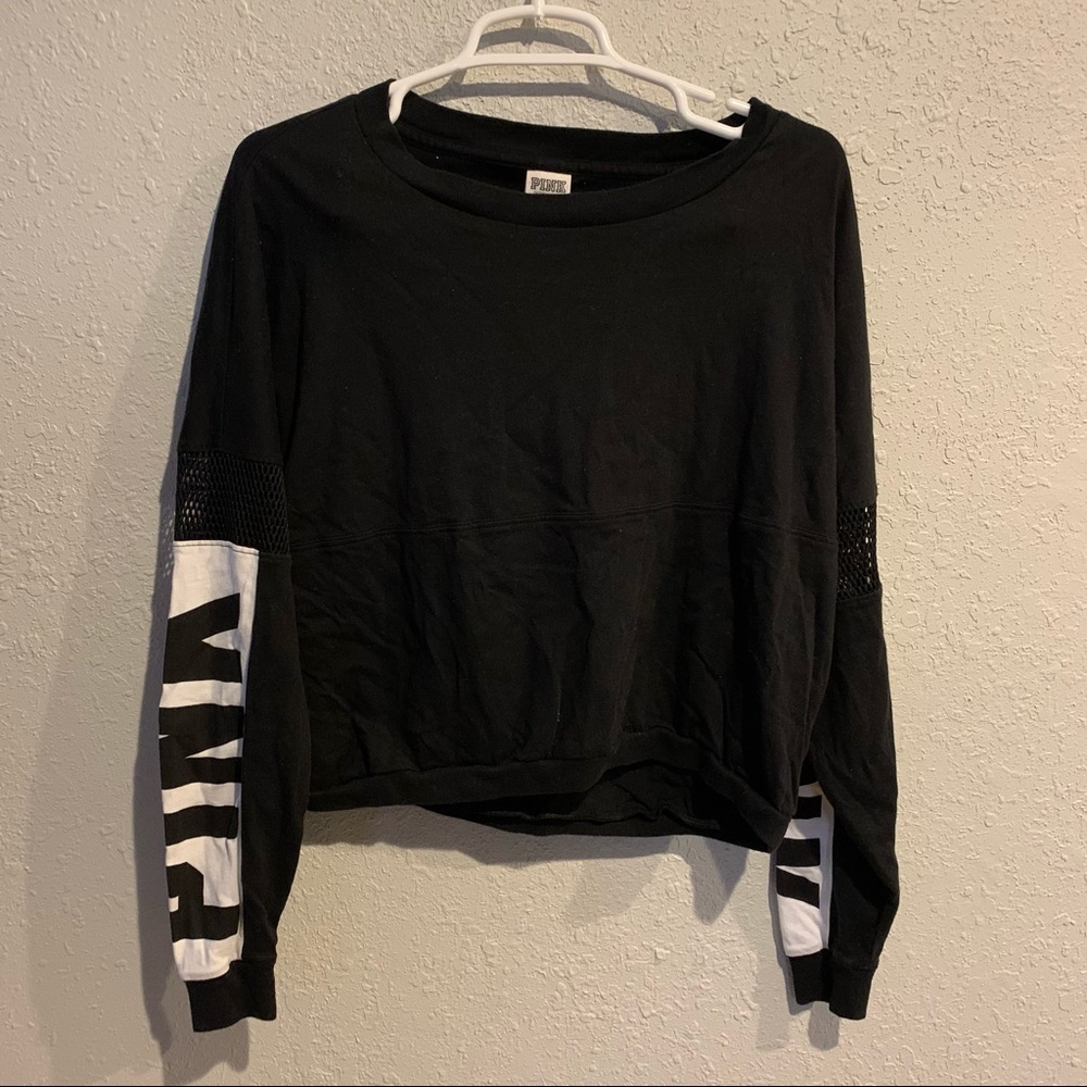 Victoria Secret mesh white black sweater